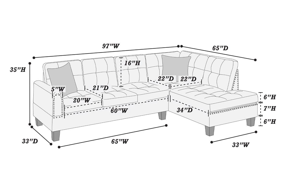 SECTIONAL ASH BLACK VELVET, F8884
