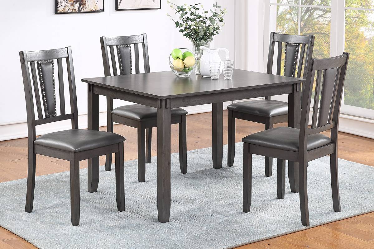 5 PIECES DINING SET GRAY, F2540