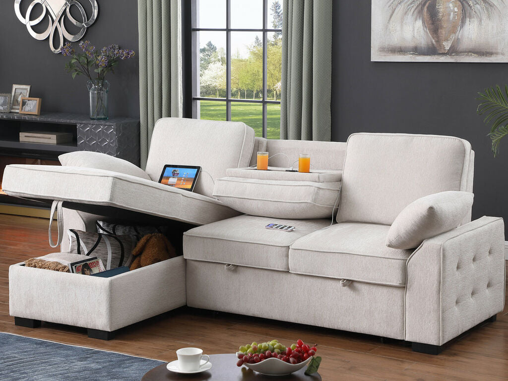 SLEEPER SECTIONAL, USB AND CUP HOLDERS, 81440