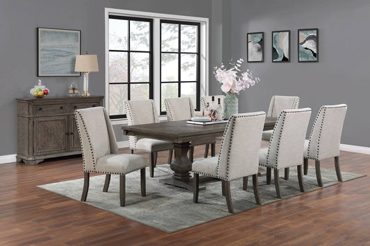 7 PIECES FORMAL DINING SET, 6 CHAIRS AND THE TABLE, F2529