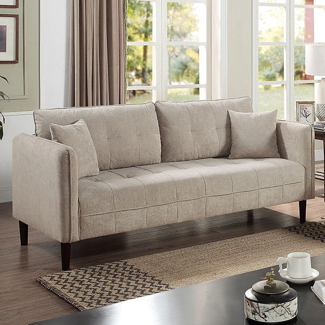LYNDA, 2 PIECES SOFA SET BEIGE CHENILLE, CM6736LG-S-L