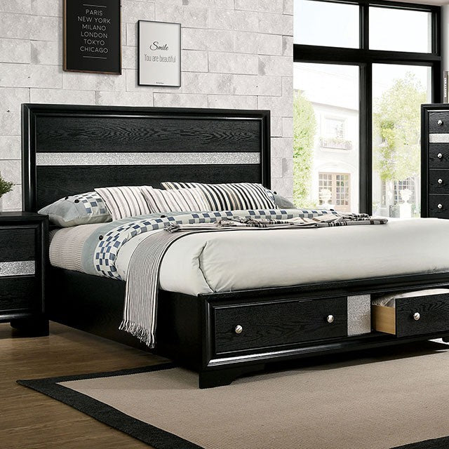 CHRISSY, QUEEN BED FRAME BLACK, CM7552BK