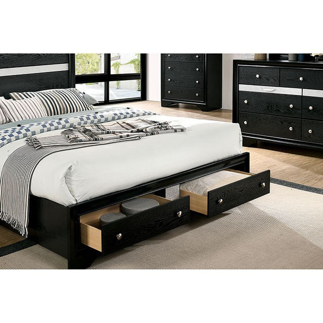 CHRISSY, QUEEN BED FRAME BLACK, CM7552BK