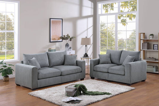 POUNDEX F8427 SOFA SET FOG CORDUROY