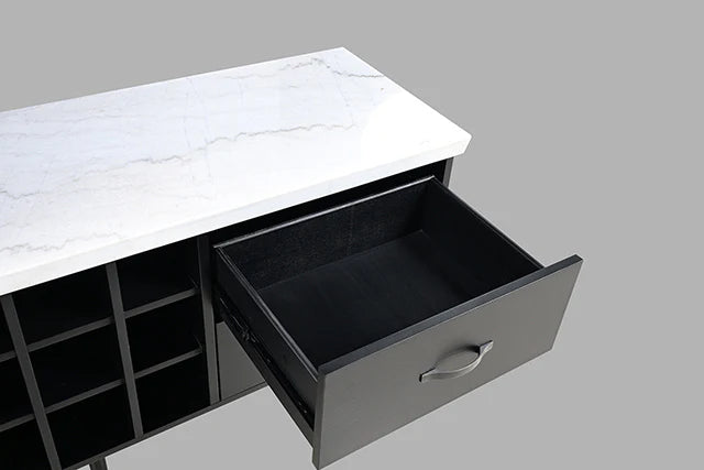 SHILDON, BLACK SERVER WITH MARBLE TOP, FM-AC9002SV