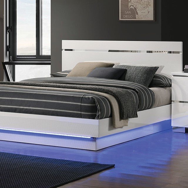 ERLACH, QUEEN BED FRAME WHITE, FOA7189WH
