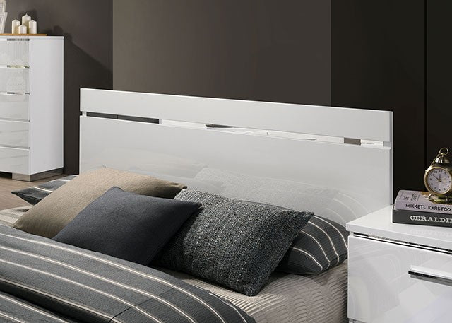 ERLACH, QUEEN BED FRAME WHITE, FOA7189WH