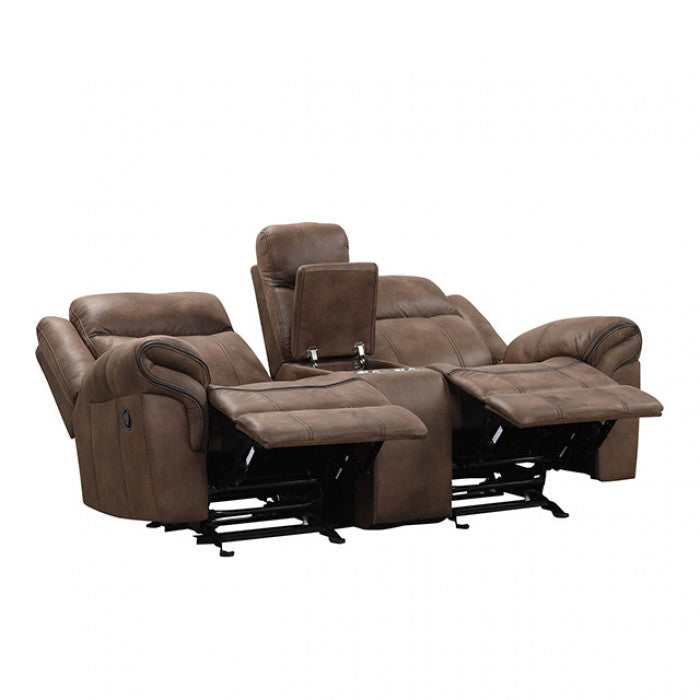AGATA, MANUAL MOTION 2 PIECES SOFA SET BROWN, NX6001BR-S-L