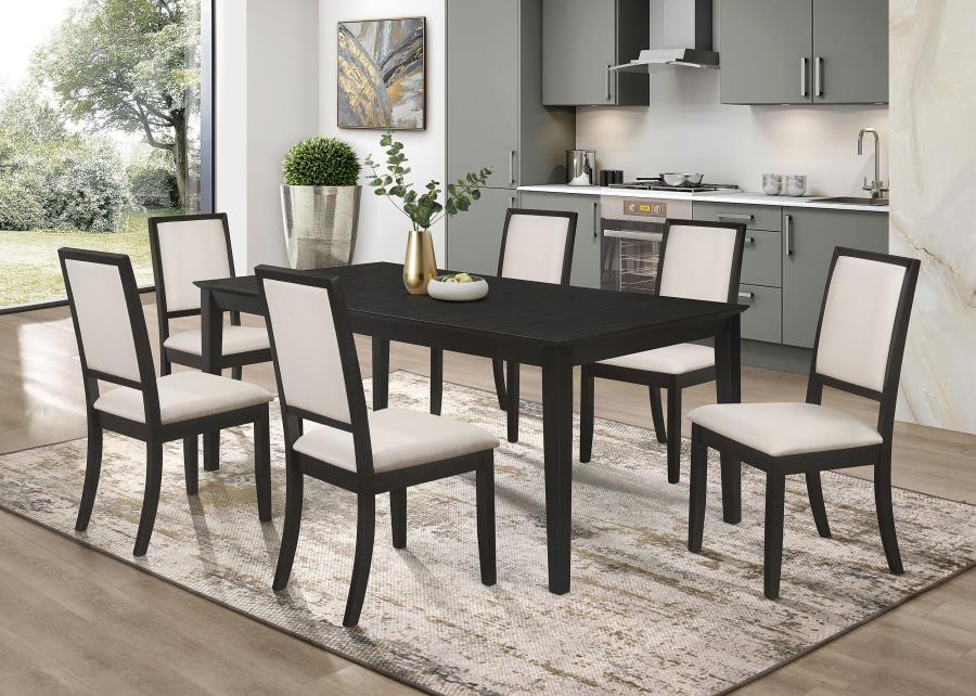 COASTER, LOUISE BLACK DINING SET , 101561-S7