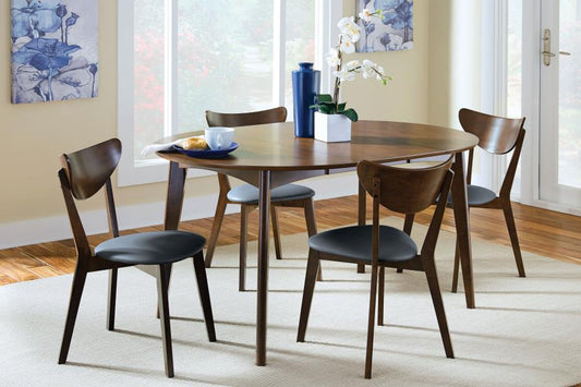 JEDDA, MID-CENTURY MODERN DINING SET WALNUT FINISH,  105361-S5