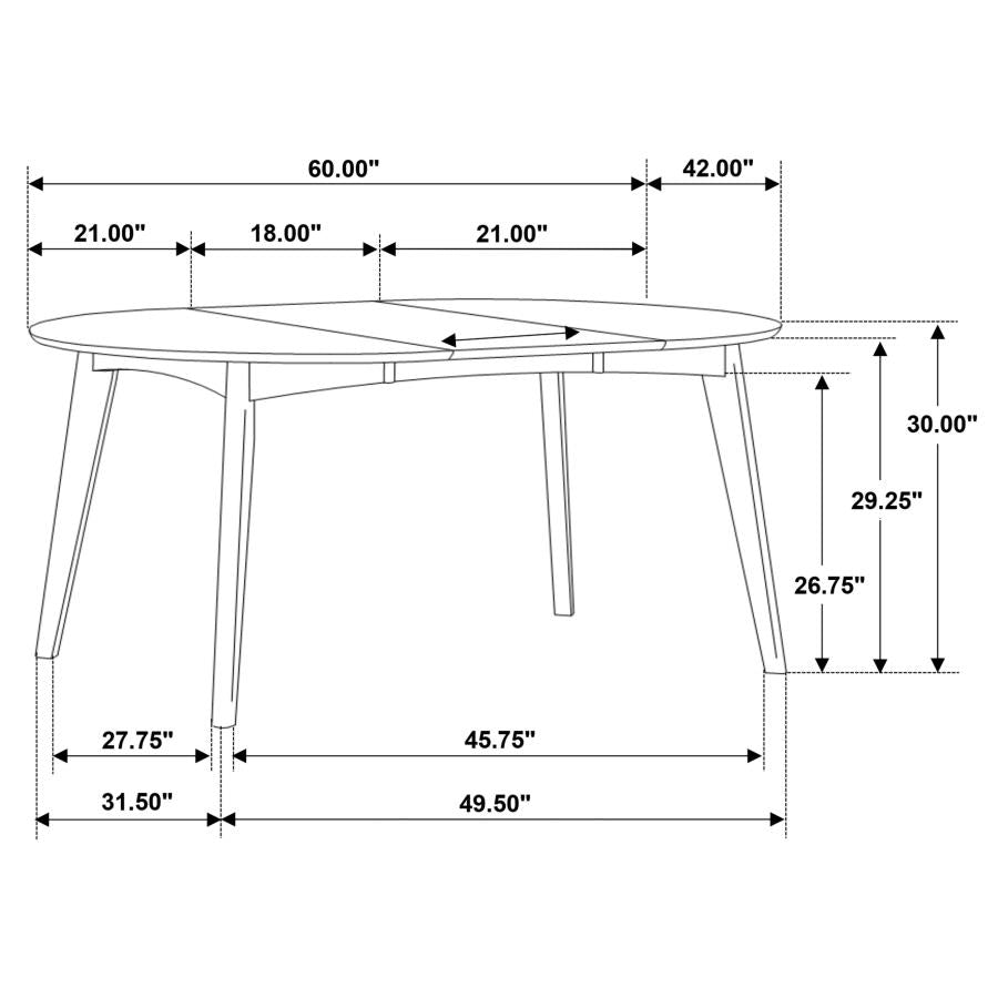 JEDDA, MID-CENTURY MODERN DINING SET WALNUT FINISH,  105361-S5