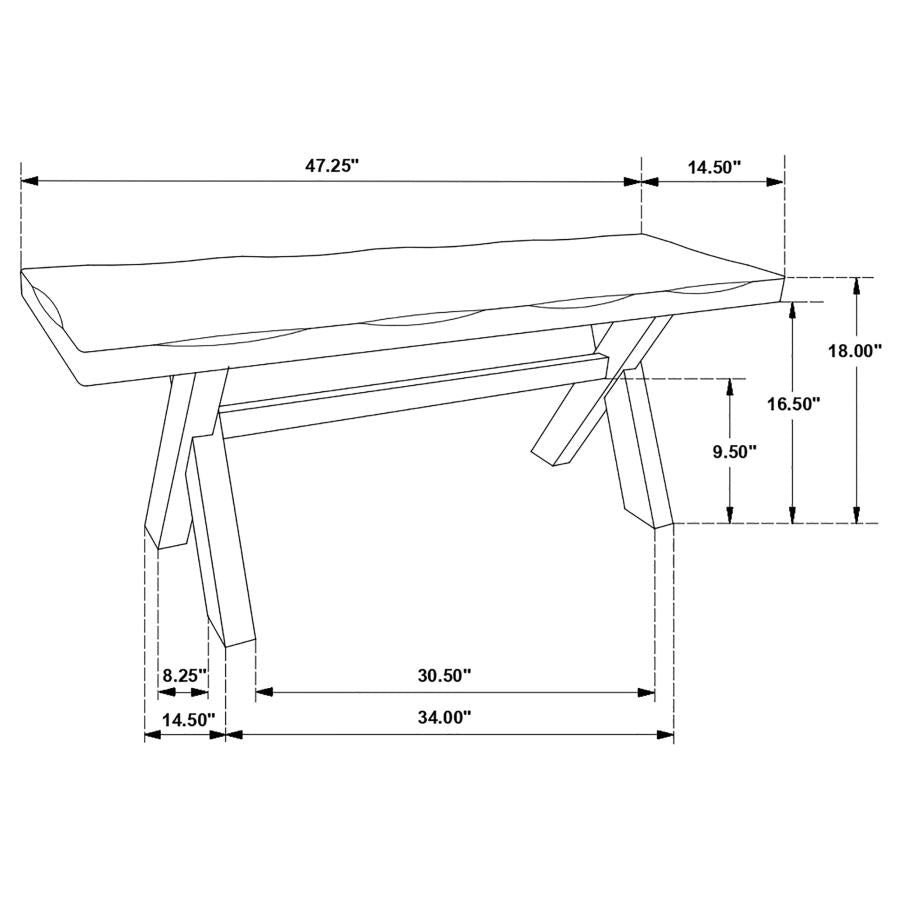 COASTER: RUSTIC WALNUT  BENCH , 106383
