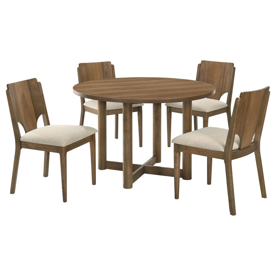 COASTER, CRESTMORE 5 PIECES ROUND DINING SET, 108570-S5