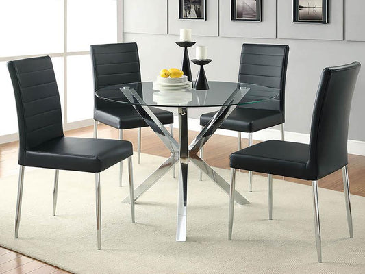 5 PIECES DINING SET BLACK CHAIRS, 120760