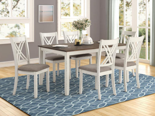 COASTER, FORTRESS VINTAGE VANILLA 7 PIECES DINING SET , 190721