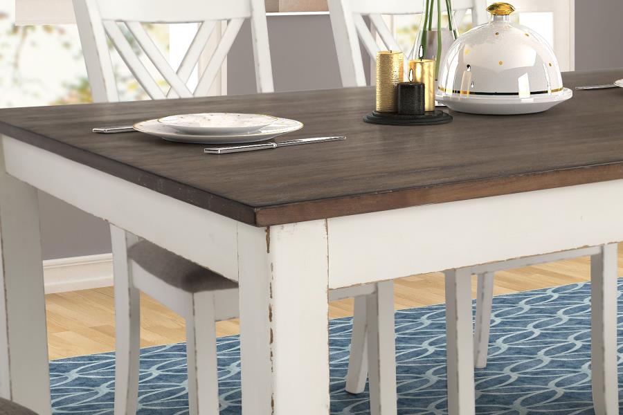 COASTER, FORTRESS VINTAGE VANILLA 7 PIECES DINING SET , 190721