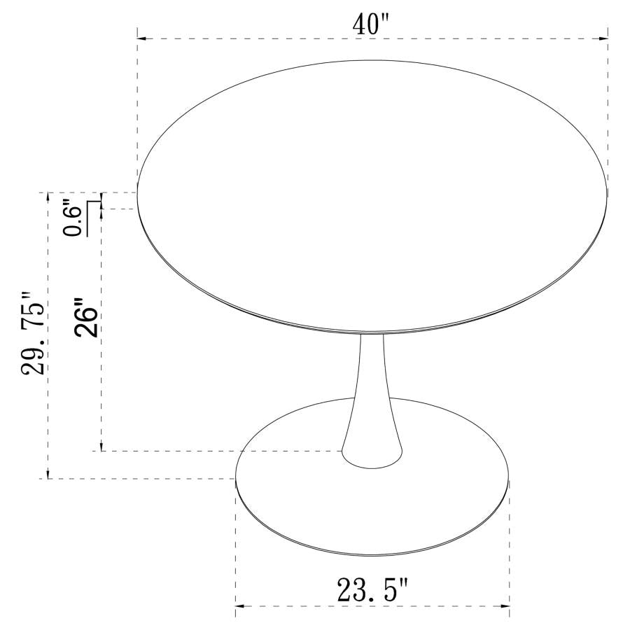 Arkell Round 40-inch Faux Marble Top Dining Table White, 193051