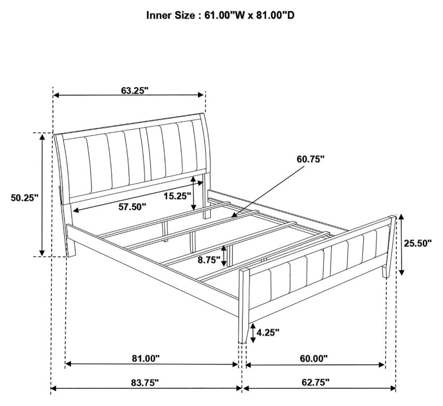 Carlton 4-piece Queen Bedroom Set Cappuccino, 202091Q-S4