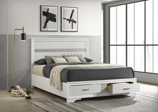 CHRISSY, BED FRAME WHITE, CM7552WH