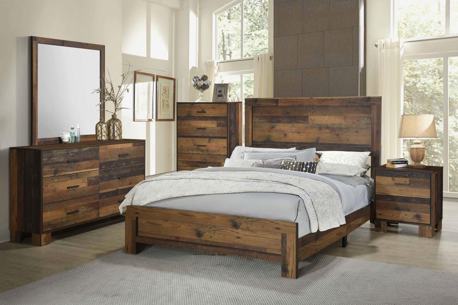 Sidney 5-piece Queen Bedroom Set Rustic Pine, 223141Q-S5