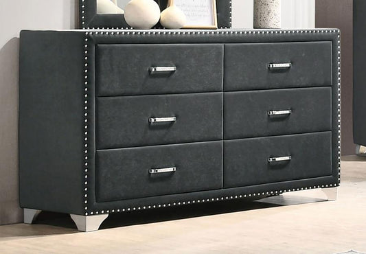 COASTER, GRAY VELVET DRESSER, 223383