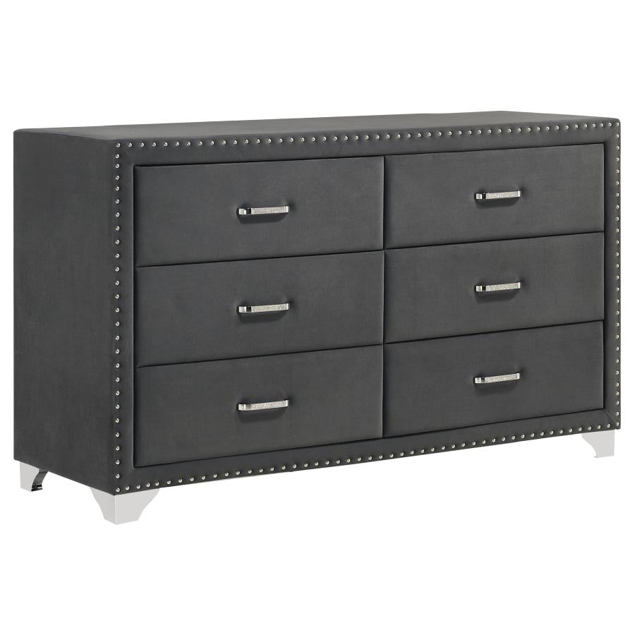 COASTER, GRAY VELVET DRESSER, 223383