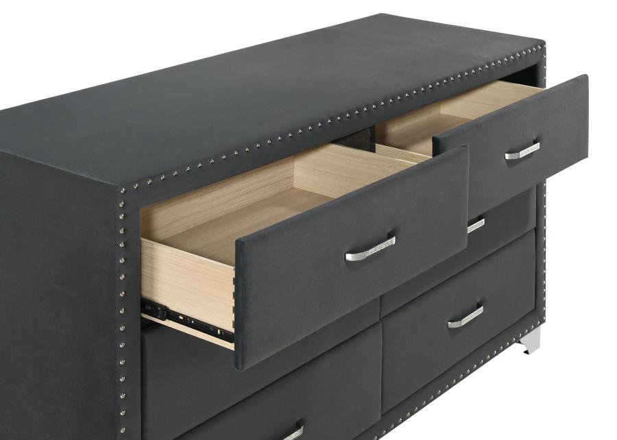 COASTER, GRAY VELVET DRESSER, 223383