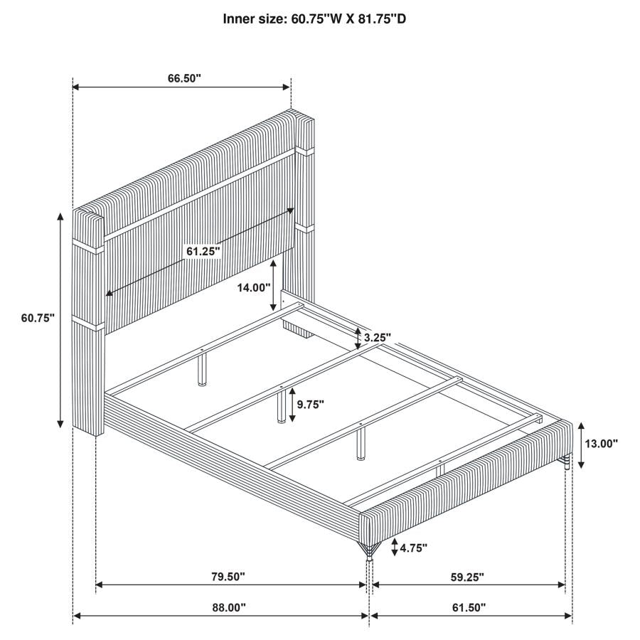 Queen bed frame, dresser, mirror and 1 night stand, 224731Q-S4