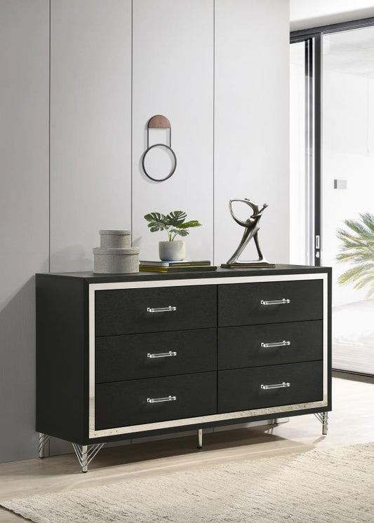 COASTER, BLACK 6 DRAWERS DRESSER,224993
