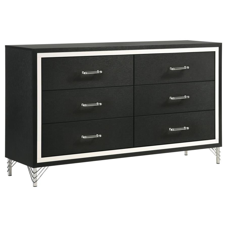 COASTER, BLACK 6 DRAWERS DRESSER,224993