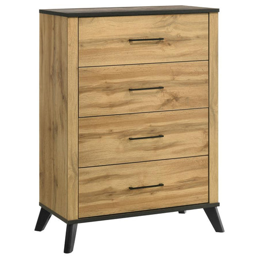 MID-CENTURY RUSTIC 4 DRAWERS CHEST