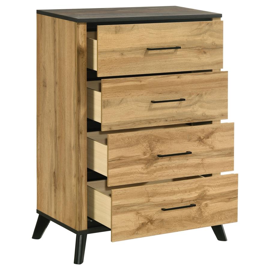 MID-CENTURY RUSTIC 4 DRAWERS CHEST