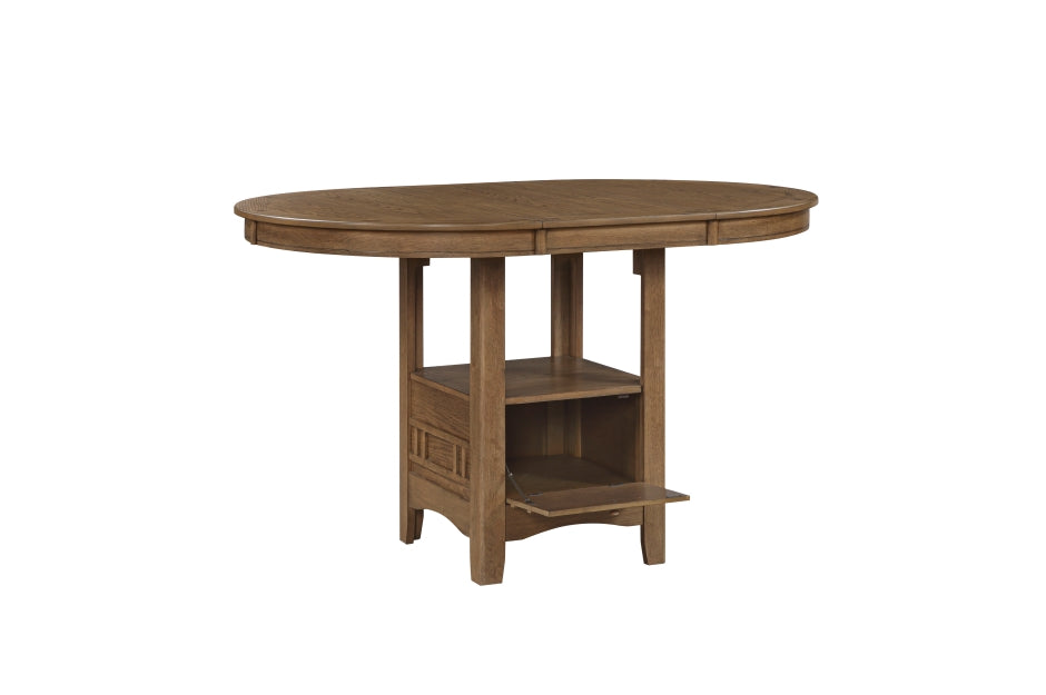 JUNIPERO, ROUND-OVAL COUNTER  HEIGHT 5 PIECES WITH STORAGE BASE, 2423
