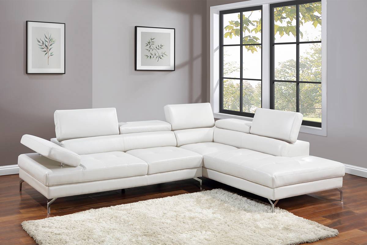 SECTIONAL FAUX LEATHER WHITE, F8448