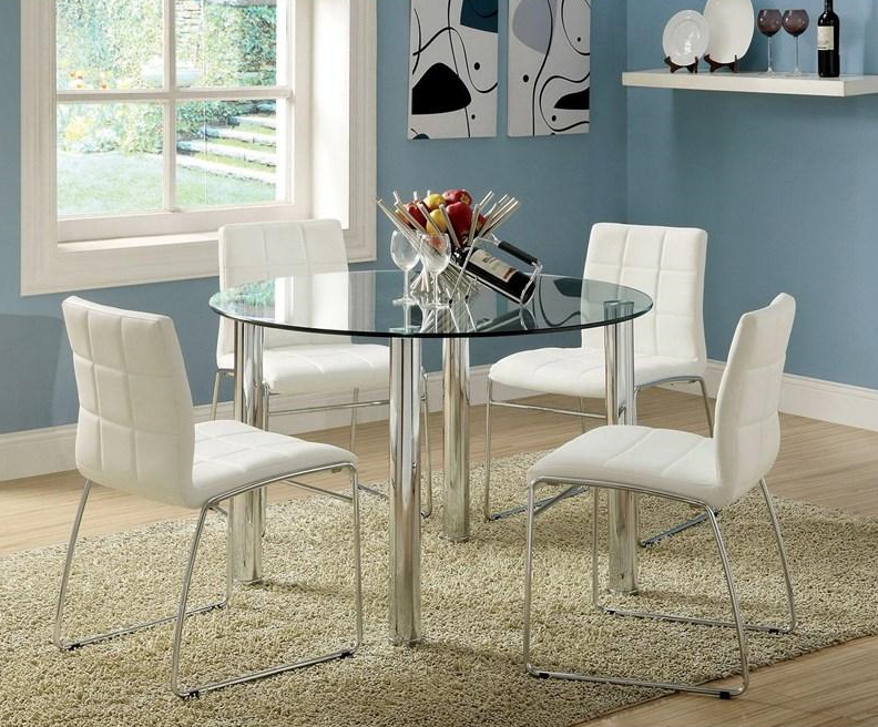 KONA, MODERN 5 PIECES ROUND DINING SET, CM8320WH