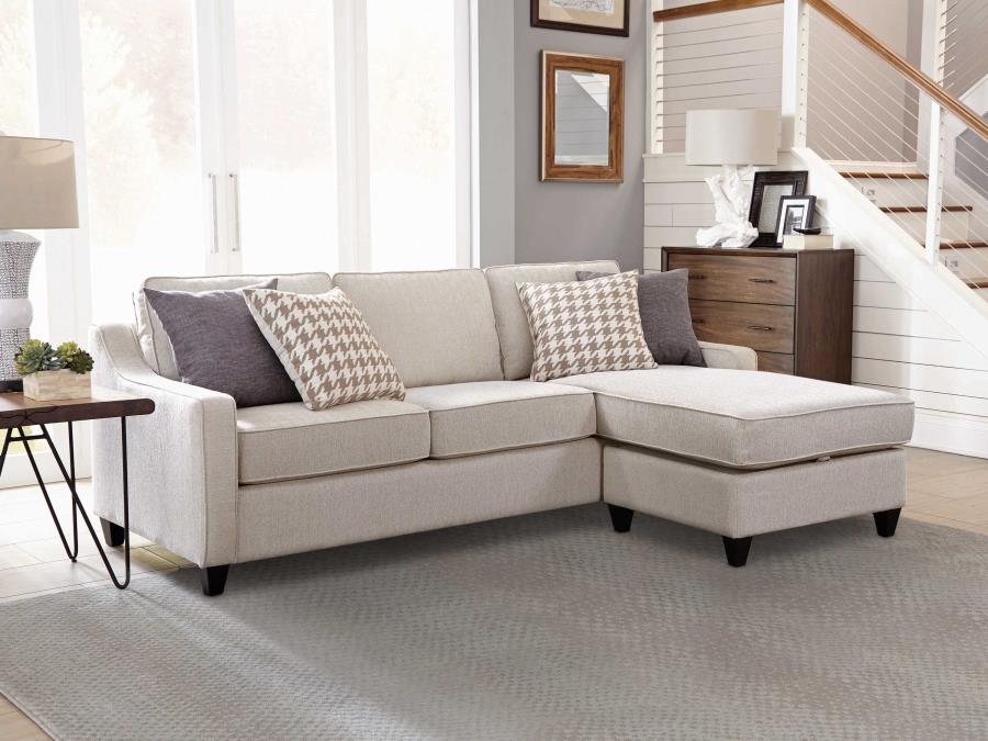 COASTER, MCLOUGHLIN UPHOLSTERED SLOPED ARM SECTIONAL. 501840