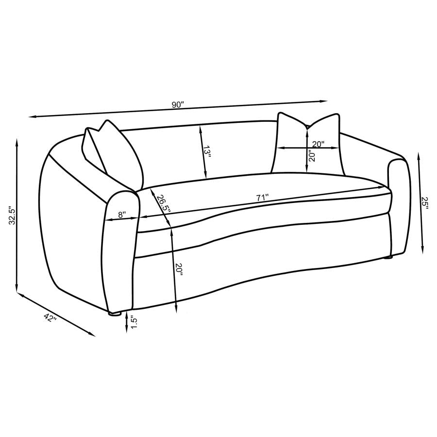 COASTER, ISABELLA 2 PIECES FAUX SHEEPSKIN UPHOLSTERED SOFA SET, 509871-S2