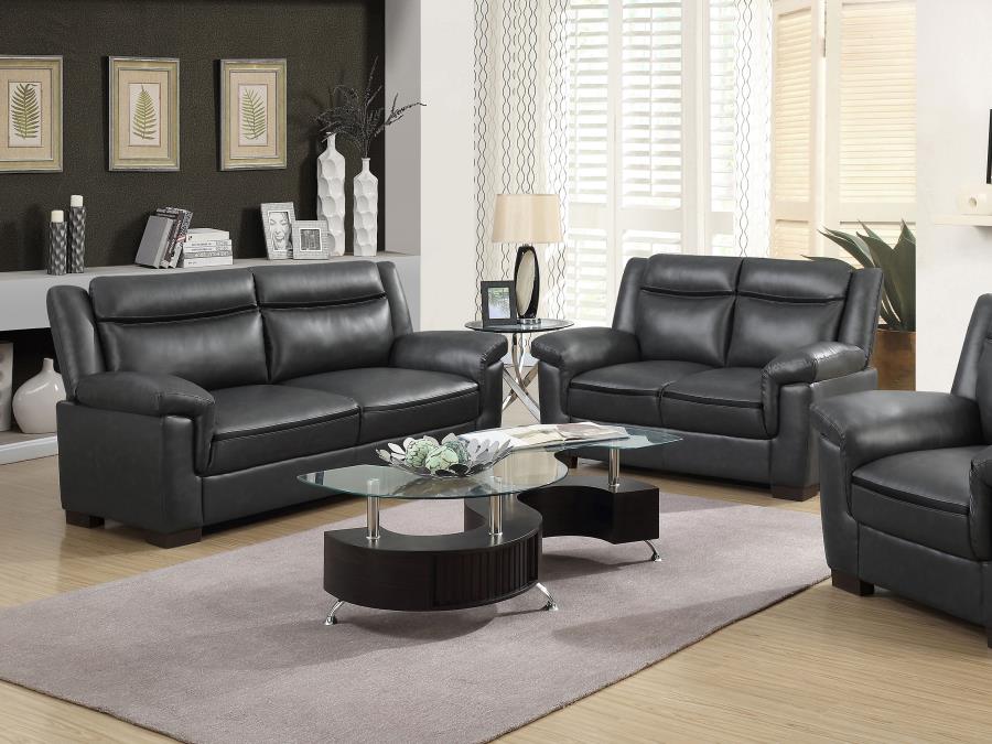 Arabella,  Upholstered Padded Arm Sofa Set Grey, 506591