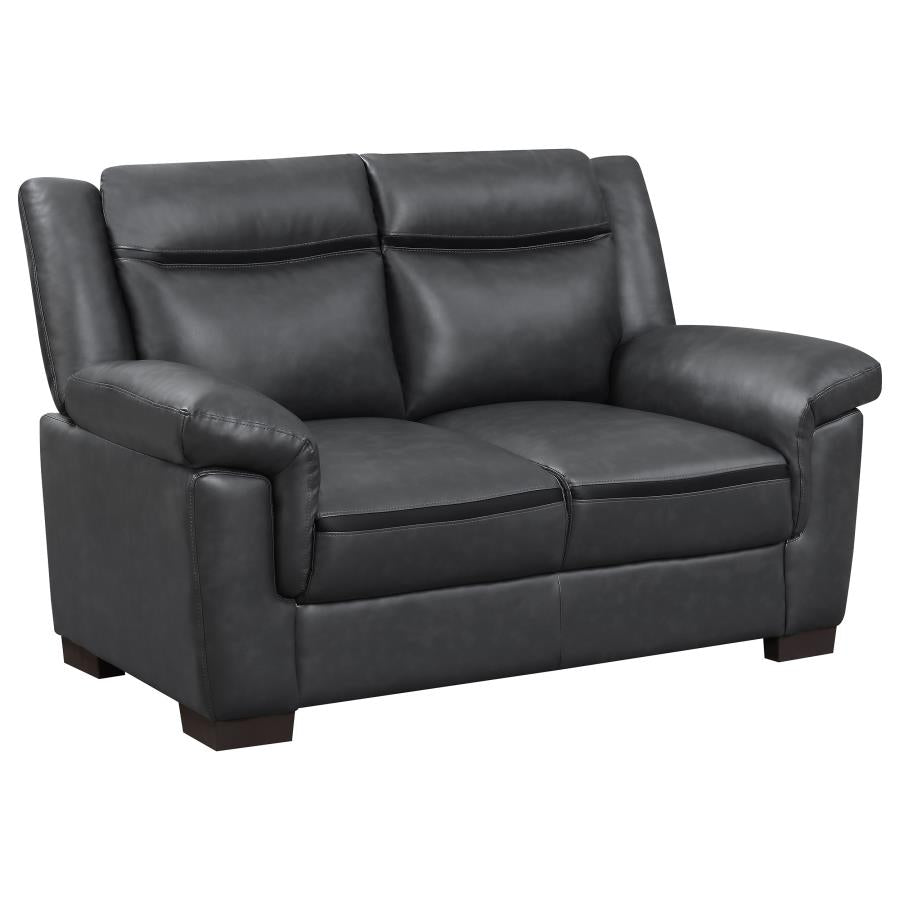 COASTER, GRAY LOVESEAT,