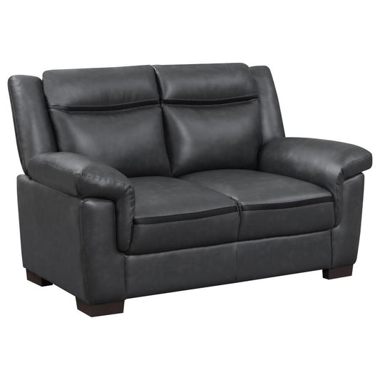 COASTER, GRAY LOVESEAT,