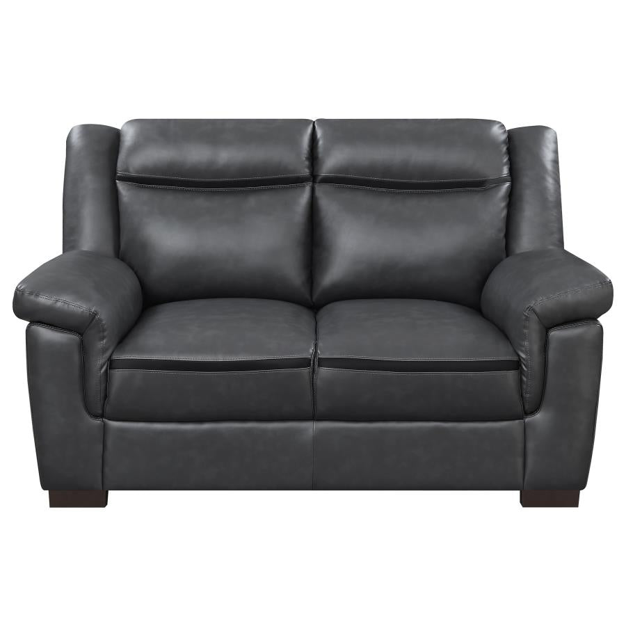 COASTER, GRAY LOVESEAT,