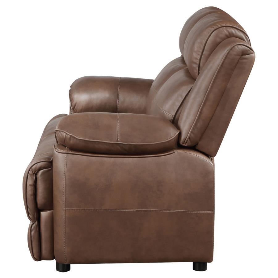 COASTER, ELLINGTON DARK BROWN LOVE SEAT, 508282