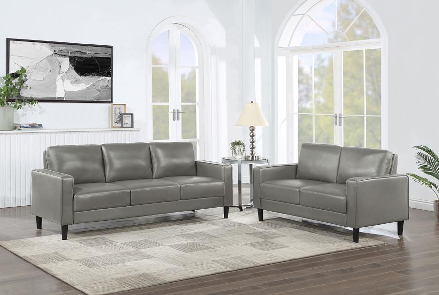 Ruth Upholstered Track Arm Sofa Set Grey, 508365