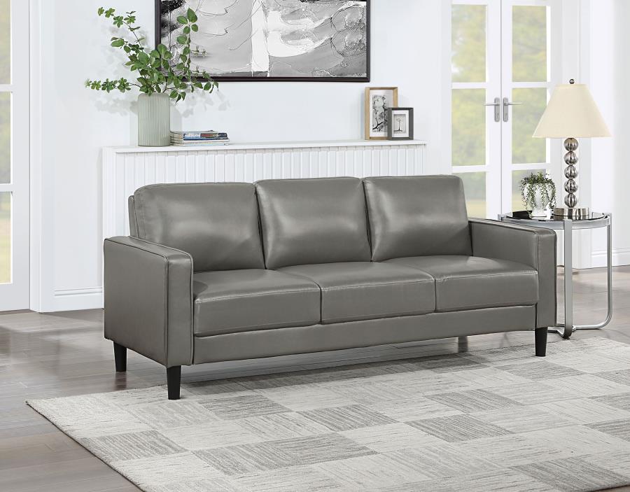 Ruth Upholstered Track Arm Sofa Set Grey, 508365