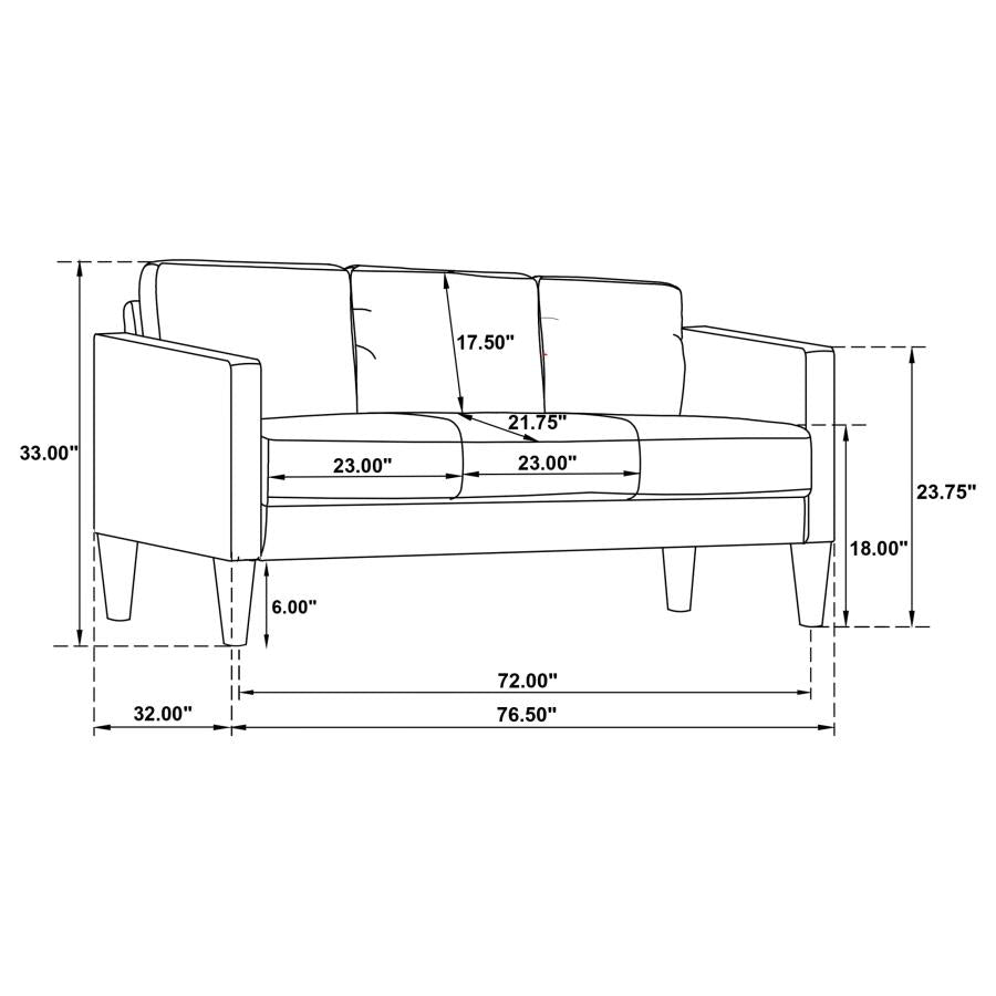 Ruth Upholstered Track Arm Sofa Black, 508361