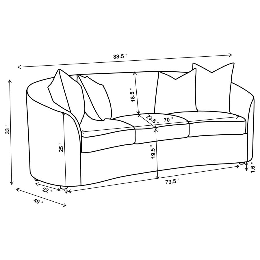 COASTER, RAINN 2 PIECES SOFA SET BOUCLE UPHOLSTERED SLOPED ARM, 509171-S2
