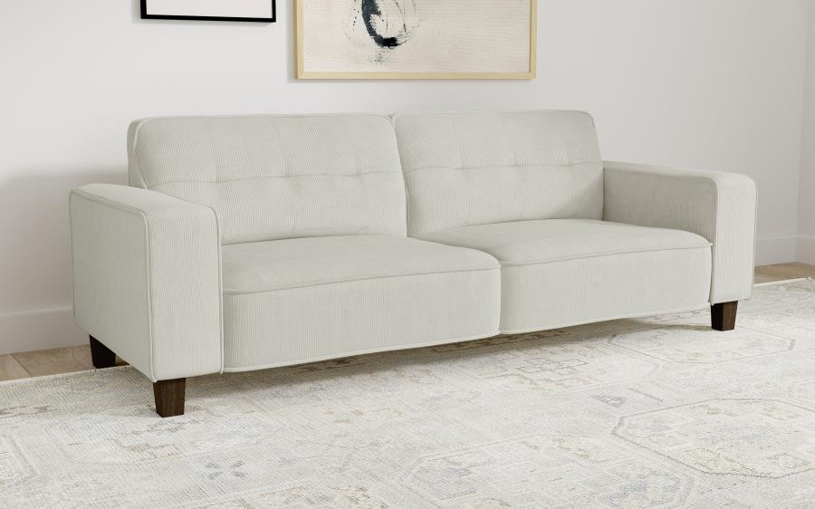 Deerhurst Upholstered Track Arm Tufted Sofa Set Greige,  509647