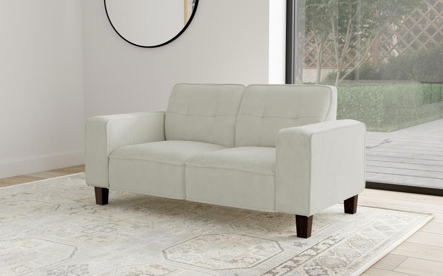 Deerhurst Upholstered Track Arm Tufted Sofa Set Greige,  509647