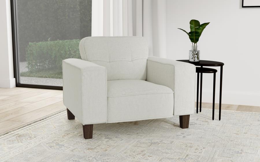 Deerhurst Upholstered Track Arm Tufted Sofa Set Greige,  509647