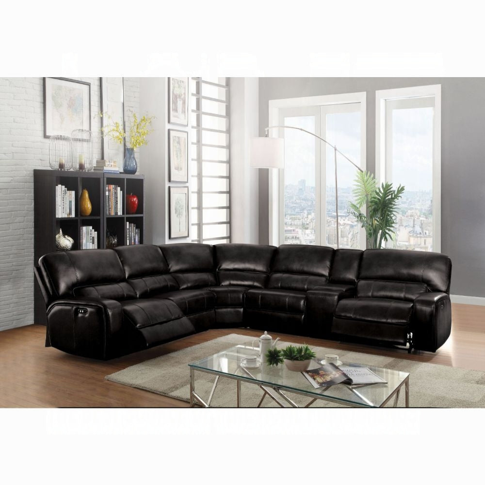 Saul Power Motion Sectional Sofa Black, LV54150